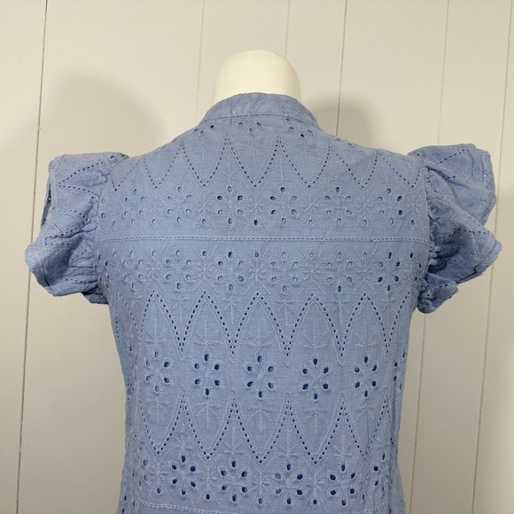 NEW Mod On Trend Womens Eyelet Lace Modi Dress Light Blue Size L Lined Boho - Picture 6 of 12